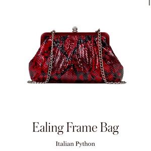 ❤️🖤Patricia Nash Berry Red Python Ealing framed crossbody/card Reputation Era